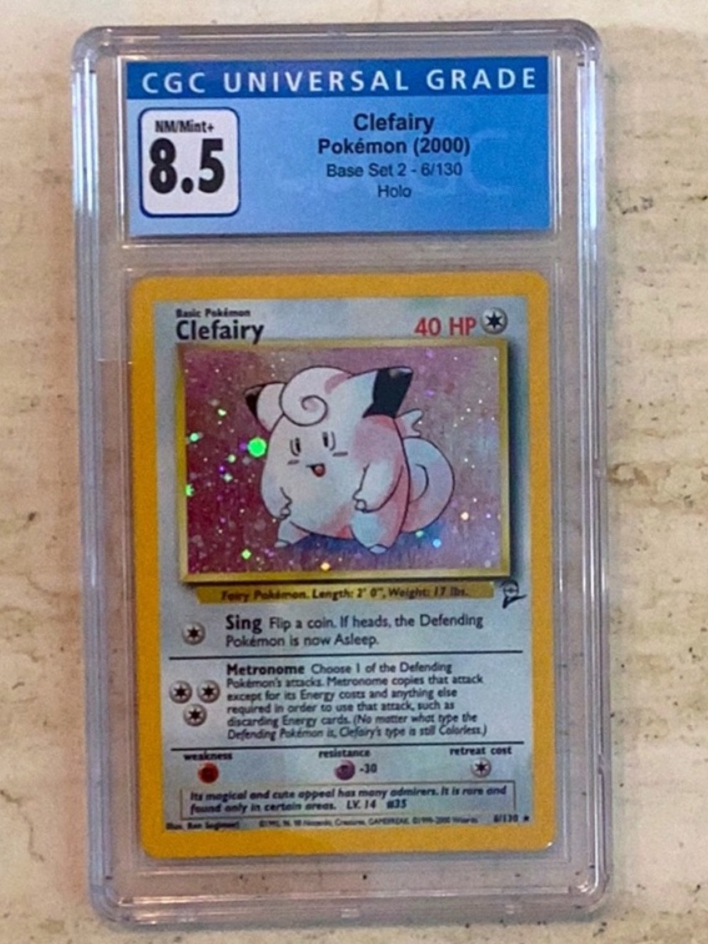 Clefairy 2000 Pokemon Base Set 2 6/130 Holo CGC 8.5 TCG #6